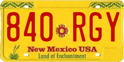 NM license plate 840RGY