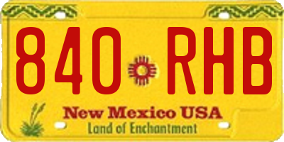 NM license plate 840RHB