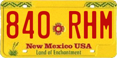NM license plate 840RHM