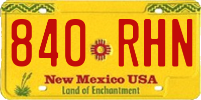 NM license plate 840RHN