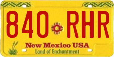 NM license plate 840RHR