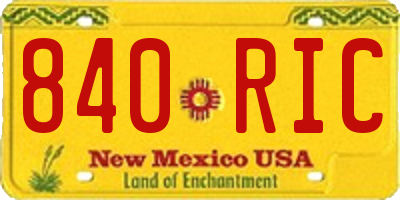 NM license plate 840RIC