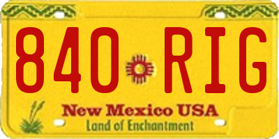NM license plate 840RIG