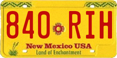 NM license plate 840RIH