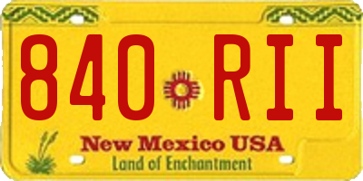 NM license plate 840RII