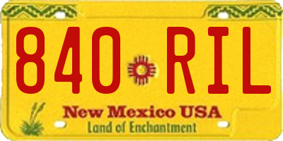 NM license plate 840RIL