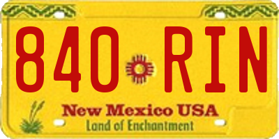 NM license plate 840RIN