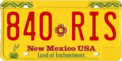 NM license plate 840RIS