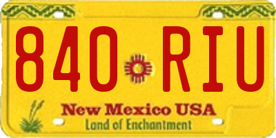 NM license plate 840RIU
