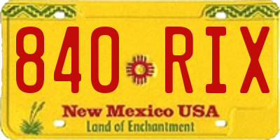 NM license plate 840RIX
