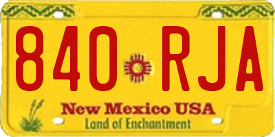 NM license plate 840RJA