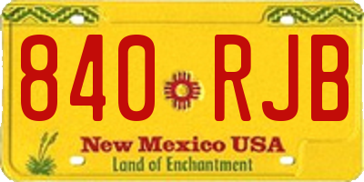 NM license plate 840RJB
