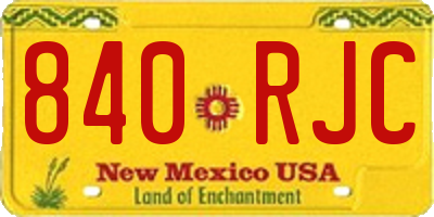 NM license plate 840RJC