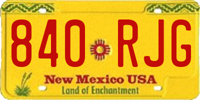 NM license plate 840RJG
