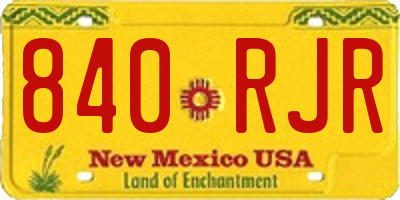 NM license plate 840RJR