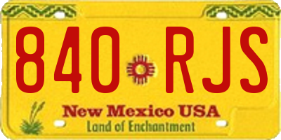 NM license plate 840RJS