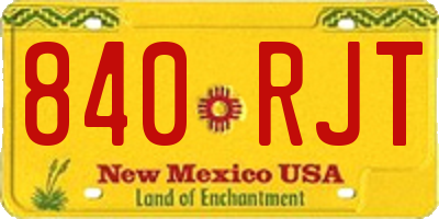 NM license plate 840RJT