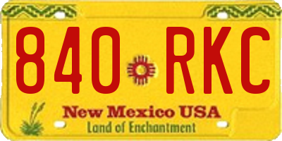 NM license plate 840RKC