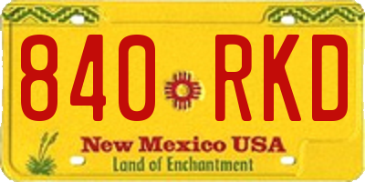 NM license plate 840RKD