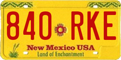 NM license plate 840RKE