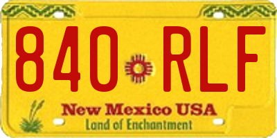 NM license plate 840RLF