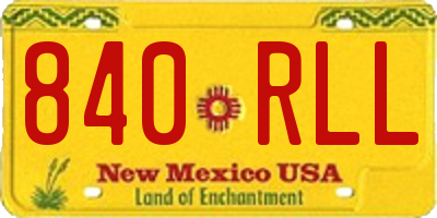 NM license plate 840RLL