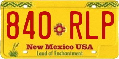 NM license plate 840RLP