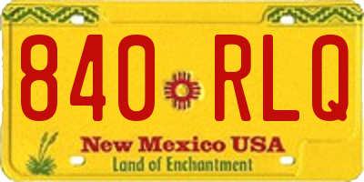 NM license plate 840RLQ