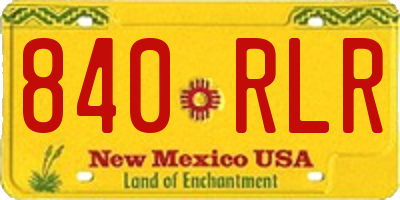 NM license plate 840RLR