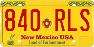 NM license plate 840RLS
