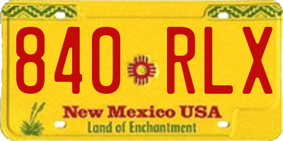NM license plate 840RLX