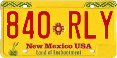 NM license plate 840RLY