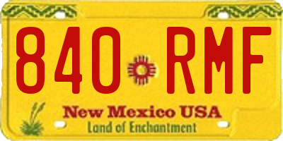 NM license plate 840RMF