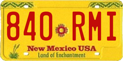 NM license plate 840RMI