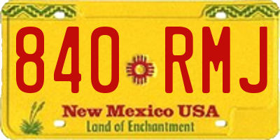 NM license plate 840RMJ