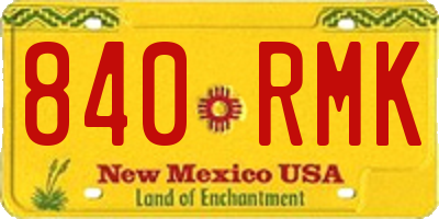 NM license plate 840RMK