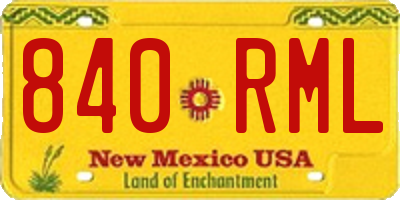 NM license plate 840RML