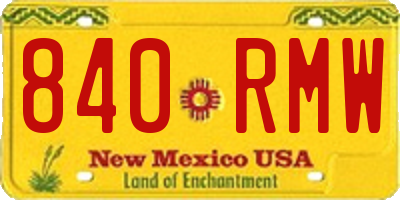 NM license plate 840RMW