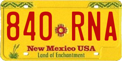 NM license plate 840RNA