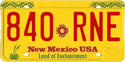 NM license plate 840RNE