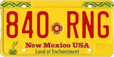 NM license plate 840RNG