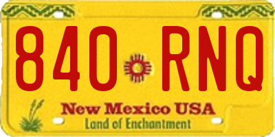 NM license plate 840RNQ