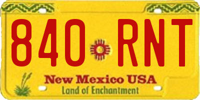 NM license plate 840RNT