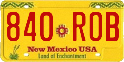 NM license plate 840ROB