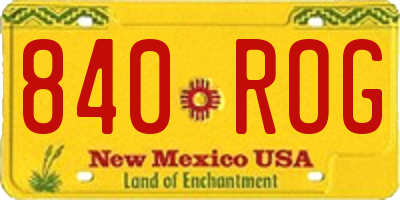NM license plate 840ROG