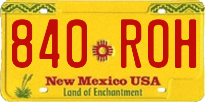 NM license plate 840ROH