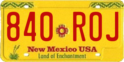 NM license plate 840ROJ