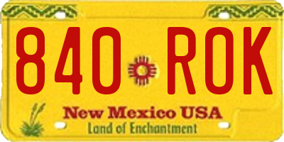 NM license plate 840ROK