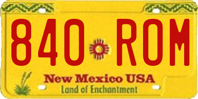 NM license plate 840ROM