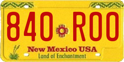 NM license plate 840ROO